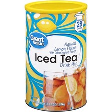 Natural Lemon Flavor Iced Tea Drink Mix Powder Large 66.1 oz Canister Refreshing