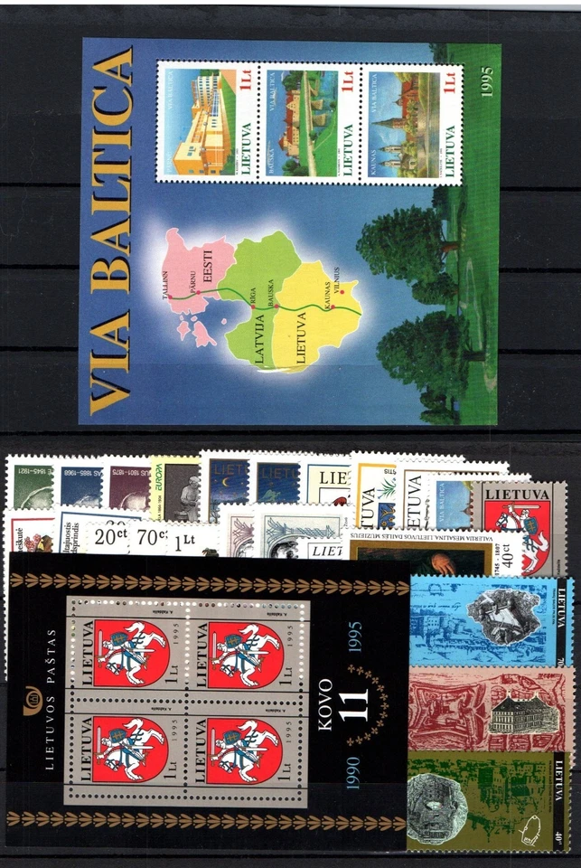 Conjuntos de anos Lituânia 1991-2007 todos sem marca de charneira - Imagem 3 de 4