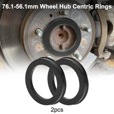 OD 76.1mm to ID 56.1mm Car Wheel Hub Centric Rings Black Polycarbonate 2 Pcs
