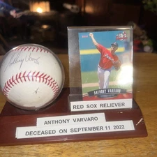 Anthony Varvaro Autographed Baseball Red Sox Pitcher Deceased 2022