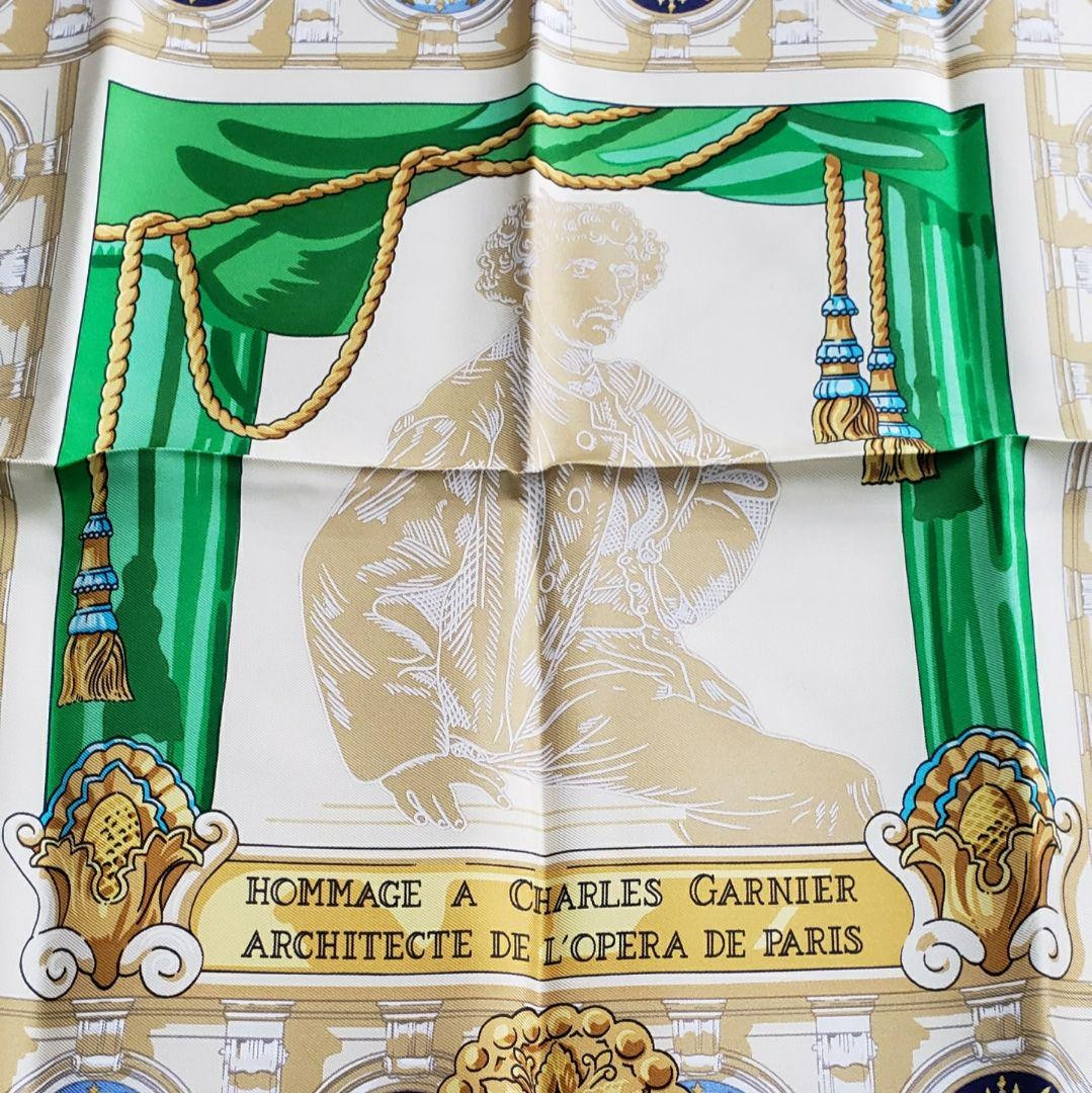 美品✨HERMES カレ90 HOMMAGE A CHARLES GARNIER Hommage a Charles Garnier Hermes Silk Scarf – The Architect