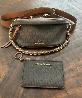Michael Kors Slater Medium Sling Pack Messenger Bag & Matching Jet Set Wallet 