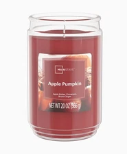 Mainstays Apple Pumpkin Scented Single-Wick Large Glass Jar Candle, 20 oz