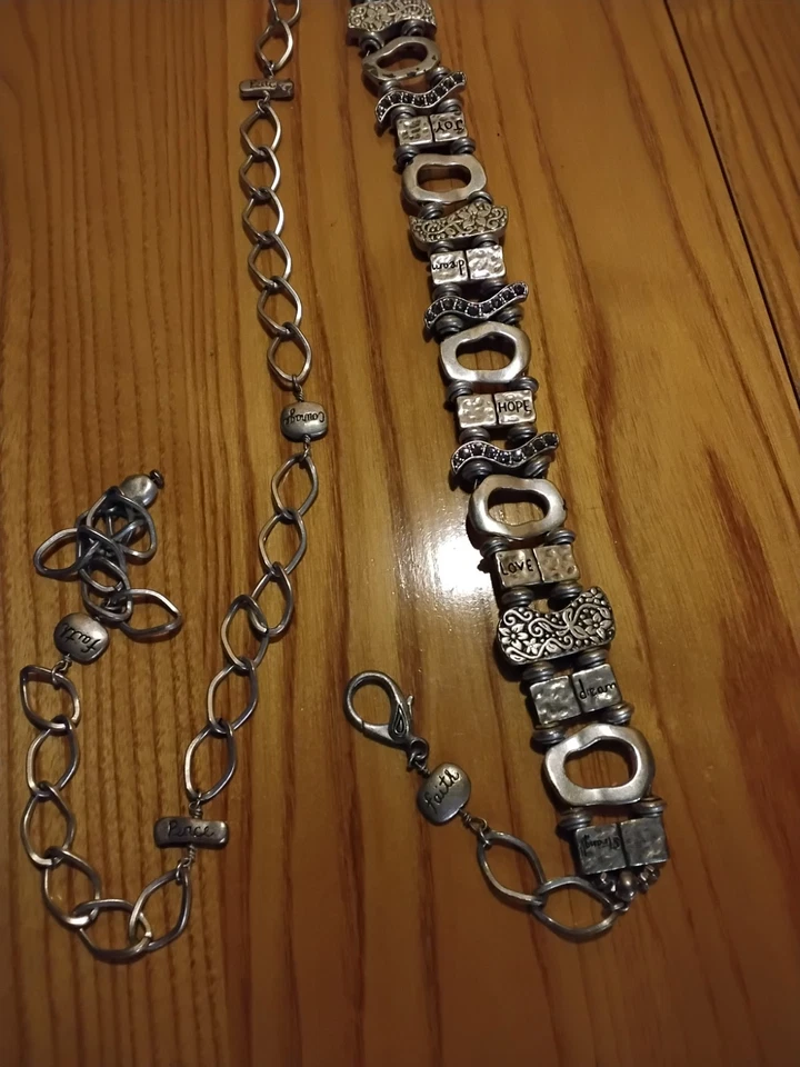 Cinturón de cadera Charm Inspirati Fe Coraje Paz Armonía Alegría Sueño Amor 49 pulgadas Largo Foto 4 de 4