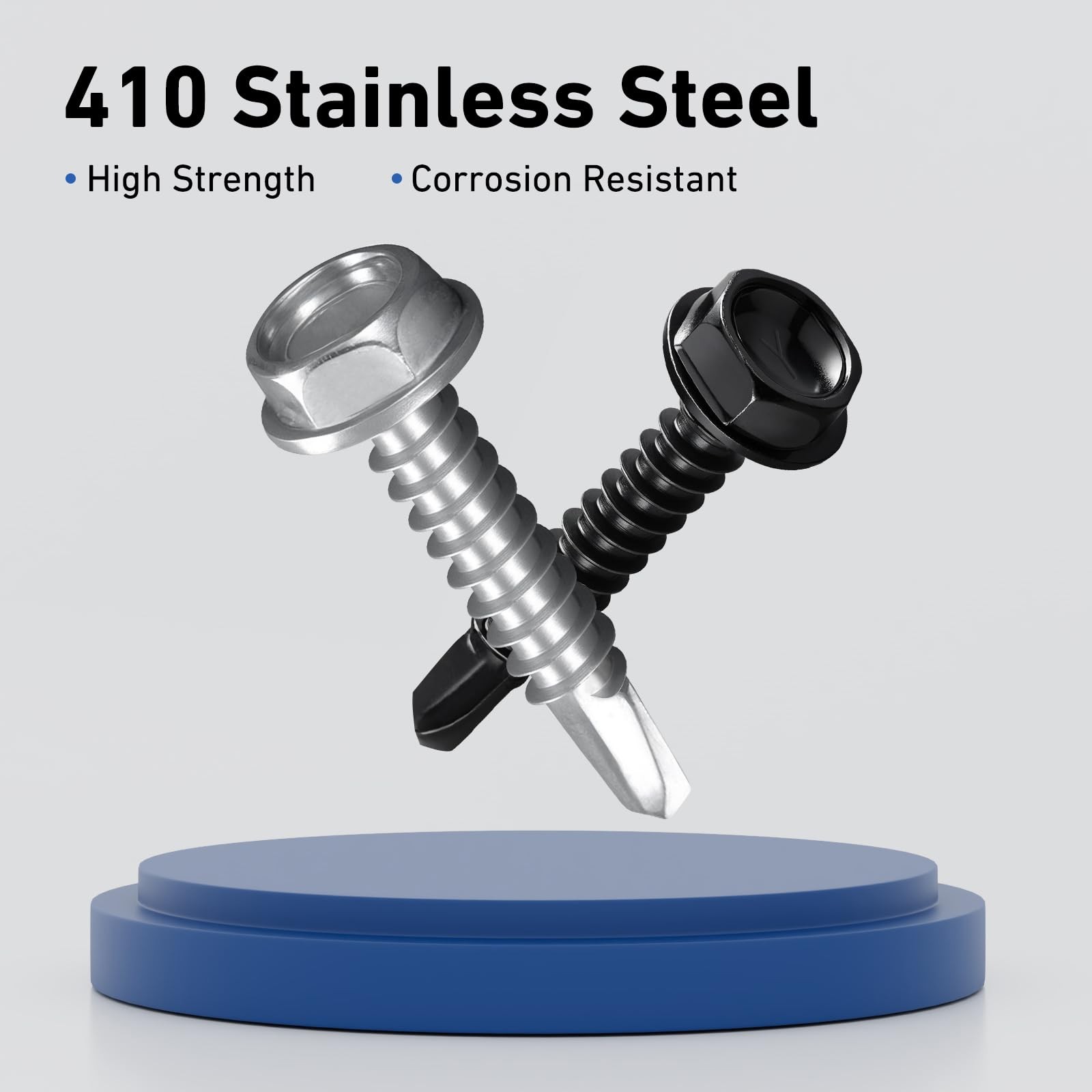 410 Stainless Steel Hex Washer Head SelfDrilling Screws #14 x 2" Blk 85 Pcs - second product detail image