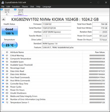 1TB Kioxia XG8 PCIe 4.0 x4 NVMe 100% Health - Less Than 1TB Written New Pull