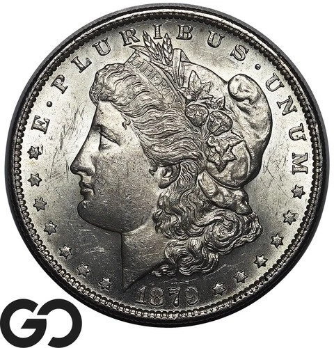 1879-S Morgan Silver Dollar Coin, Lustrous Choice BU++ Tougher Date