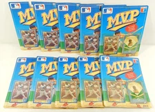 Lot of (10) 1990 M.V.P. Greg Vaughn Trading Card + Collector Pin Sets ^ Rookie