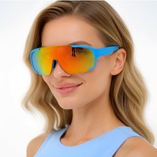 Luxury Sunglasses For Women Mirror UV400 Lens Sporty Eyewear Wraparound Outfit