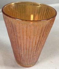 Vintage Jeannette Marigold Carnival Glass Tree Bark Juice Glass Price Each