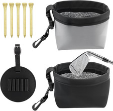 2-Pack Golf Ball Cleaner Golf Club Cleaner Bag, Portable Neoprene Washer Pouch