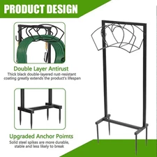 41 Inch Tall Freestanding Garden Hose Holder Outdoor with Heavy-Duty Base