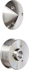 208 Clear Powdercoat Billet Aluminum 6-Rib Serpentine Alternator Pulley with Cov