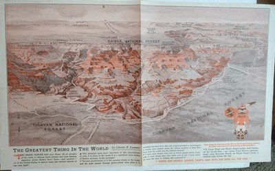 Santa Fe Railroad Grand Canyon Map Greatest Thing in the World Charles Lummis