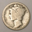 1918 S Mercury Winged Head Dime 10 Cents Silver Coin