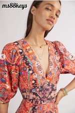 NWT $170 Anthropologie FLORAL MAXI DRESS Cotton Sundress Midi SIZE ZERO 0