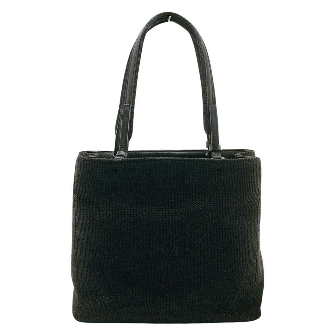 PRADA Wool Tote Bag Vintage Black Triangle Logo thumbnail 5