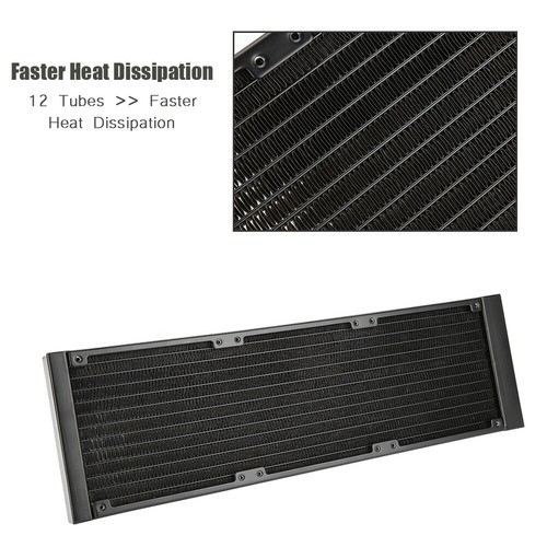360mm Aluminum G1/4 12 Tubes Radiator Heat sink Heatsink For PC Water Cooling SG