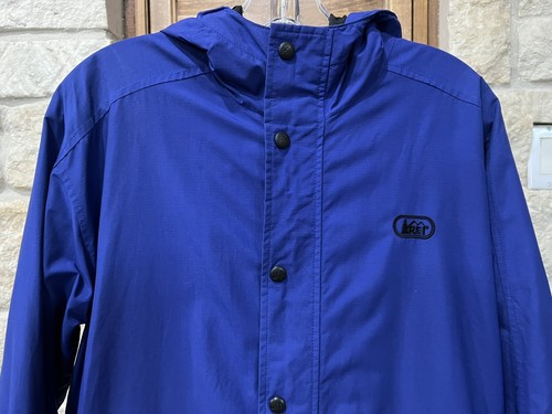REI Youth Lined Lightweight Jacket Zip Snap Front Hooded Royal Blue XL 16/18 - Picture 2 of 9