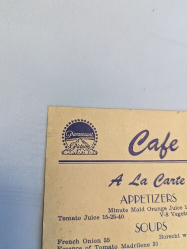 1953 Paramount Studios Cafe Menu Los Angeles Ca firmado por Cecil B. DeMille - Imagen 2 de 12