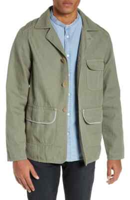 $450 HOPE STOCKHOLM, Classic Clash Jacket,KHAKI GREEN,Size 46 MAN