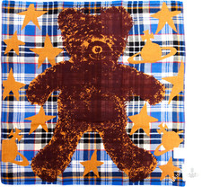 Vivienne Westwood Japan Gauze Handkerchief Teddy Orb Check Star Brown 40cm New