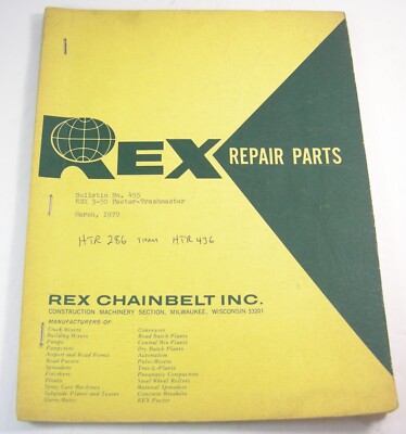 REX 3-50 Pactor Trashmaster Soil Compactor Parts Manual Book | eBay