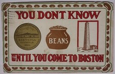 Vintage You Don't Know Beans Until You Come To Boston Massachusetts Postcard