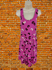 BODEN SIZE UK 12R PINK DAISY PRINT SLEEVELESS JERSEY CASUAL SUMMER SKATER DRESS