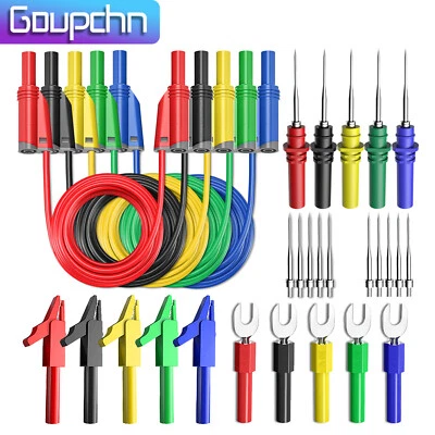 GOUPCHN Multimeter Silicone Test Lead Kit 4mm Banana Plug Alligator Clip Puncture Probe