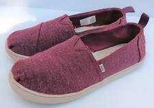 TOMS Unisex Children Youth Alpargata Sneaker 100168 size Y5 bugundy red glittery