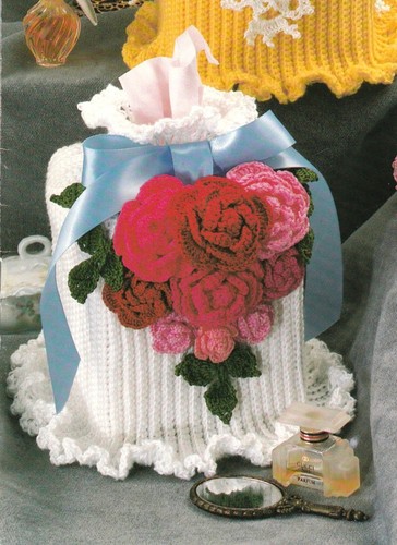 1992 Annie’s Attic Crochet ~ Lace & Roses Thread Tissue Covers - Picture 4 of 8