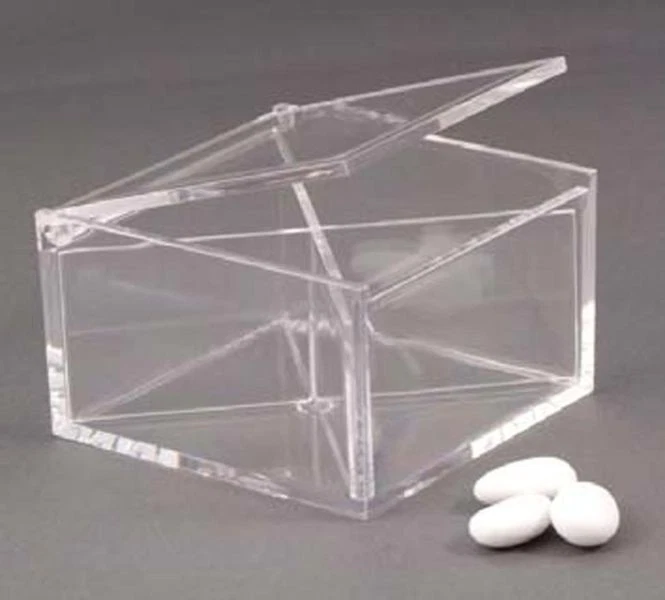 Confezione Da 25 Scatole Portaconfetti In Plexiglass A Forma Di Diamante – 7x7 Cm Trasparenti – Eleganti Bomboniere Per Matrimoni, Battesimi E Feste