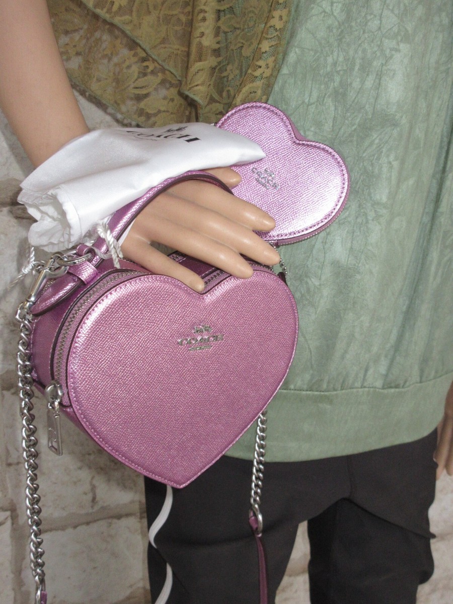 New Coach SMALL Heart Bag Crossbody + Matching Coin case 2