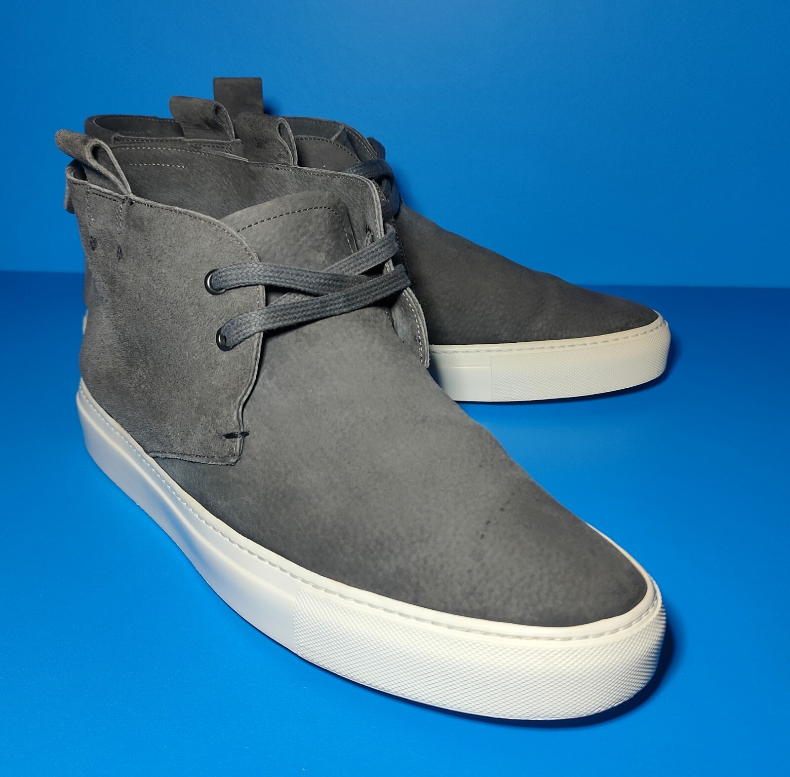 SNEAKER CHUKKA DESERTO YSL YVESSAINT LAURENT GRIGIO PELLE SCAMOSCIATA TAGLIA 45 5 EU. 12.5US