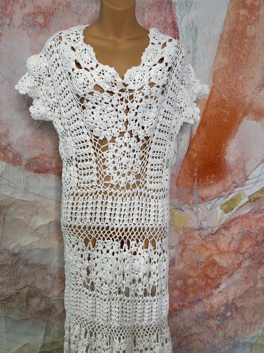 Free People Fairytale Crochet Dress Size L | eBay