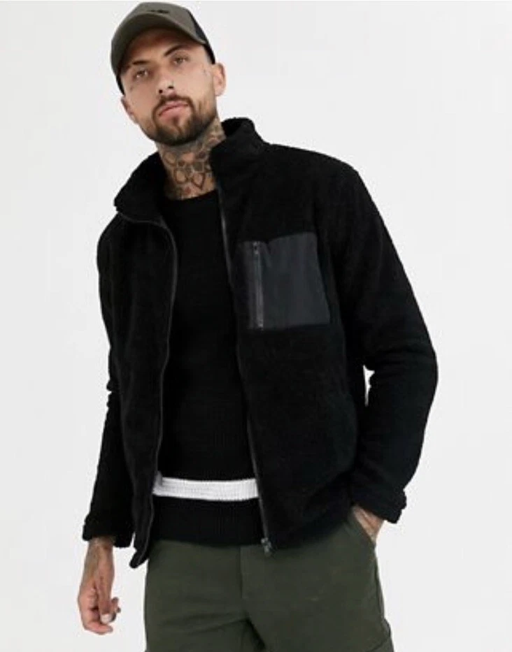 Boohooman borg jacket cheap