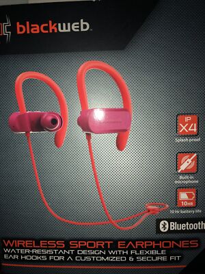 BlackWeb Wireless BlueTooth Sport EarBuds Earphones Built-in Microphone Hot  Pink 681131279505|
