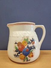 Bak-In By Ware Crooksville Petit Point Pitcher W/ Lid HTF No.  937 Vtg