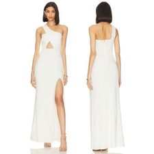 Nookie Bliss Cut Out Gown Maxi Dress One Shoulder Cut-Out Front High Slit Large