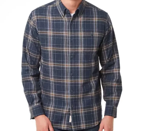 Mens Weatherproof Vintage Flannel Shirt - Blue Check - Long Sleeve M - BNWT