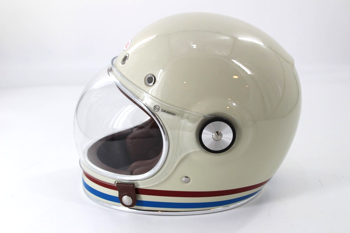 BEL!　MASKFACEBAIT WORKER Bell Bullitt Helmet Stripes Gloss Pearl White/Red/Blue