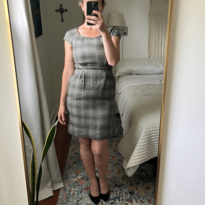 ankle length shift dress Natural Textured Circle Shift Dress