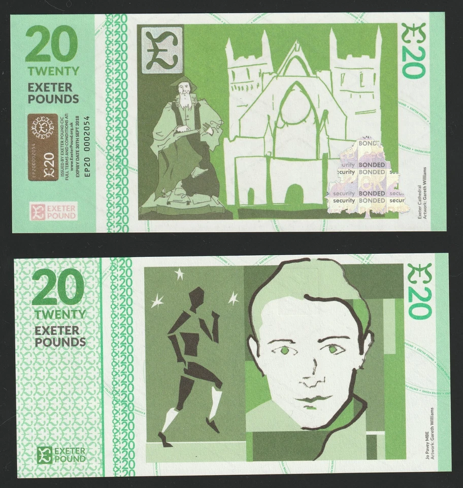 United Kingdom - Exeter 20 Pound 2015 UNC Local Currency Transition Banknote - Image 1 of 1