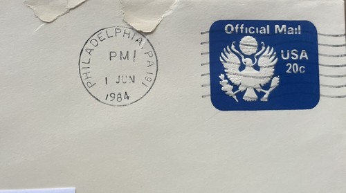 US 1984 Official Stationery (08) #U073 +Machine 06/01/83 CXL +20C Rate +Uncommon - Picture 2 of 3