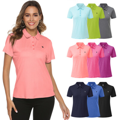 Women's Classic Activewear Golf Polo Shirt Walking Cycling Quick Dry 9 Color Top