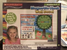 Scholastic MAGNETIC CLOCK INTERACTIVE Wall Decal Home School Teachers NEW