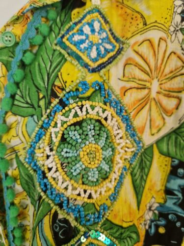 Womens Antica Sartoria Giacomo Cinque Multicolour Floral Beaded Shirt Dress L. - Picture 3 of 12