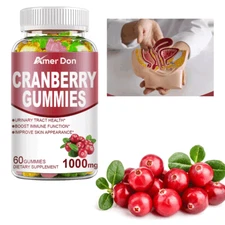 Cranberry Extract Capsules Vitamin C 1000mg - Natural Urinary Support - 60 PCS