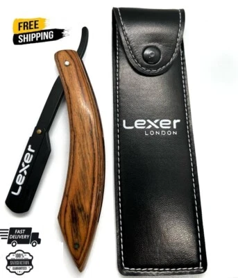 LEXER LONDON BARBER CUT THROAT STRAIGHT SALON SHAVING RAZORS SHAVE RASOIRS RASOI with Pouch